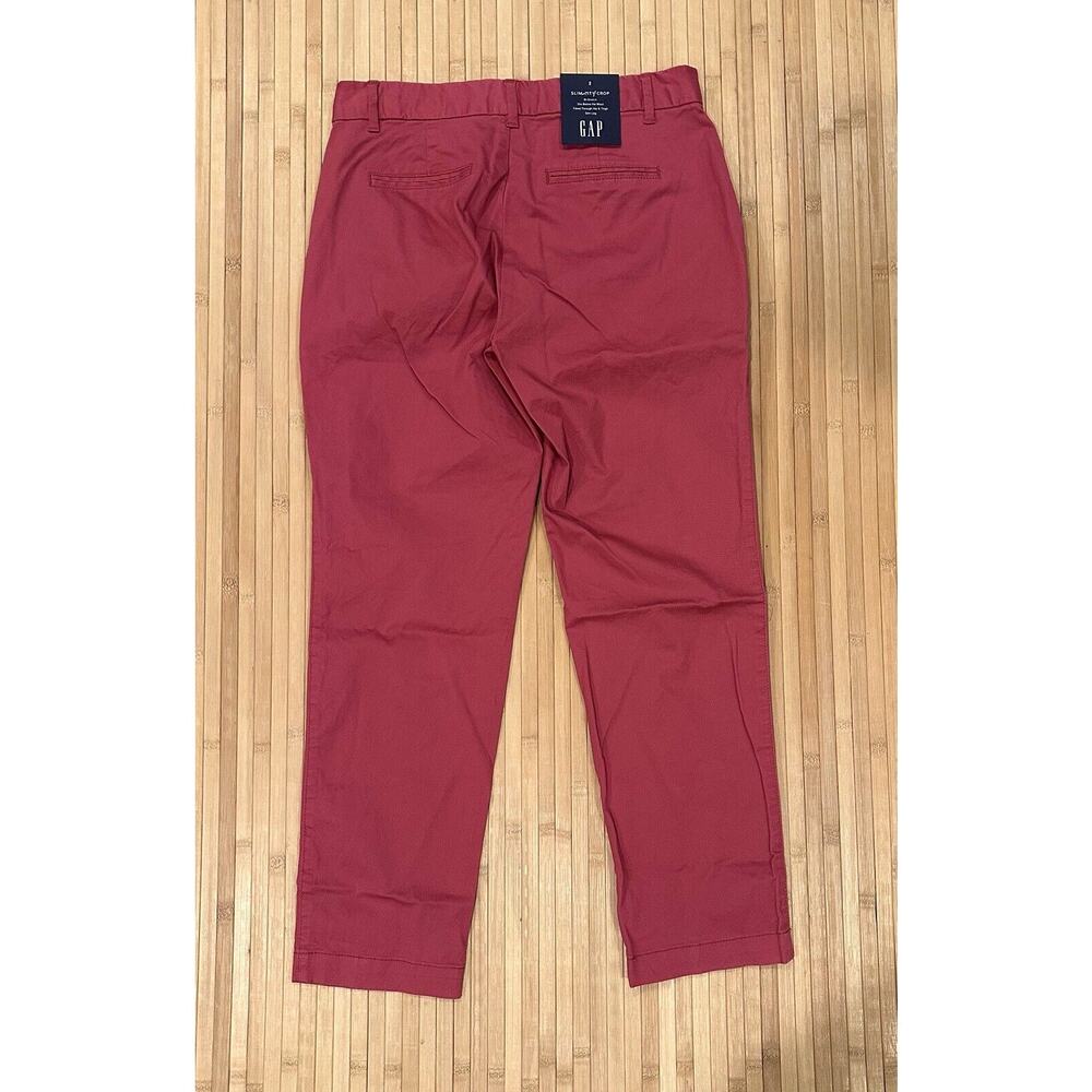 GAP Slim City Crop Burgundy Cotton Women’s Size 2 Pants NEW RETAIL $60 - Picture 5 of 10